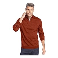 John Ashford Mens Quartr-Zip Sweatshirt, Orange, Small
