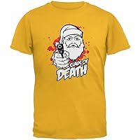 Old Glory Christmas Claus of Death Gold Adult T-Shirt - Medium
