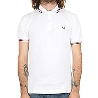 Fred Perry Men's Twin Tipped Shirt, White/Red/Navy, XXL
