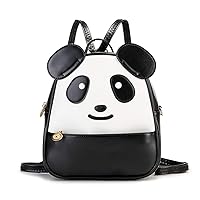 KL928 Girls Mini Backpack Toddler 3D Animal Casual Daypack PU Leather Preschool Convertible Shoulder Bag Gift for Kids (Black)