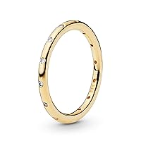 Pandora Simple Sparkling Band Ring - Stackable Ring for Women, With Gift Box
