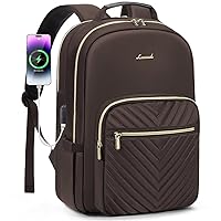 LOVEVOOK Laptop Backpack for Women 15.6 inch,Cute Womens Travel Backpack Purse,Professional Laptop Computer Bag,Waterproof Work Business College Teacher Bags Carry on Backpack with USB Port,Coffee