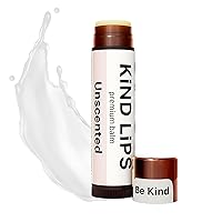 Kind Lips Lip Balm - Nourishing & Moisturizing Lip Care for Dry Lips Made from Shea Butter, Beeswax withVitamin E | Unscented Flavor | 0.15 Ounce (Single Tube)