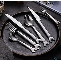 Modern Silverware Set Tool Fork Knife and Spoon Tableware Cutlery Set for 16 Kitchen Utensil Set 80 Piece Eating Utensil for Home Kitchen Restaurant Mirror Polished Gift Unique Novelty Flatware