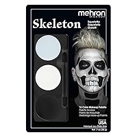 Mehron Makeup Tri-Color Character Makeup Palette | Halloween, Special Effects and Theater Cream Makeup FX Palette | Face Paint Makeup .7 oz (20 g) (Skeleton)