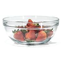 Red Co. 4.2 Quart Fully Tempered Clear Glass Mixing Bowl with Safety Rim, Large