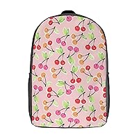 Sweet Cherry 17 Inches Unisex Laptop Backpack Lightweight Shoulder Bag Travel Daypack
