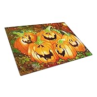 Caroline's Treasures PJC1071LCB Such a Glowing Personality Pumpkin Halloween Glass Cutting Board Large Decorative Tempered Glass Kitchen Cutting and Serving Board Large Size Chopping Board