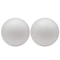 8 inch 2pcs Giant Foam Balls, Smooth Large White Foam Balls, Solid Craft Balls for Christmas DIY Ornaments and School Projects and Modeling Projects, for Arts and Crafts.