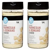 Amazon Brand, Happy Belly Grated Parmesan and Romano Cheese Shaker, 8 Oz (Pack of 2)