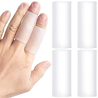 ANCIRS 4pcs Gel Finger Sleeve Protectors, Silicone Finger Support, Finger Sleeve Cushions, Gel Finger Cots/Covers for Hands Cracking, Blisters, Trigger Finger Arthritis Pain Relief