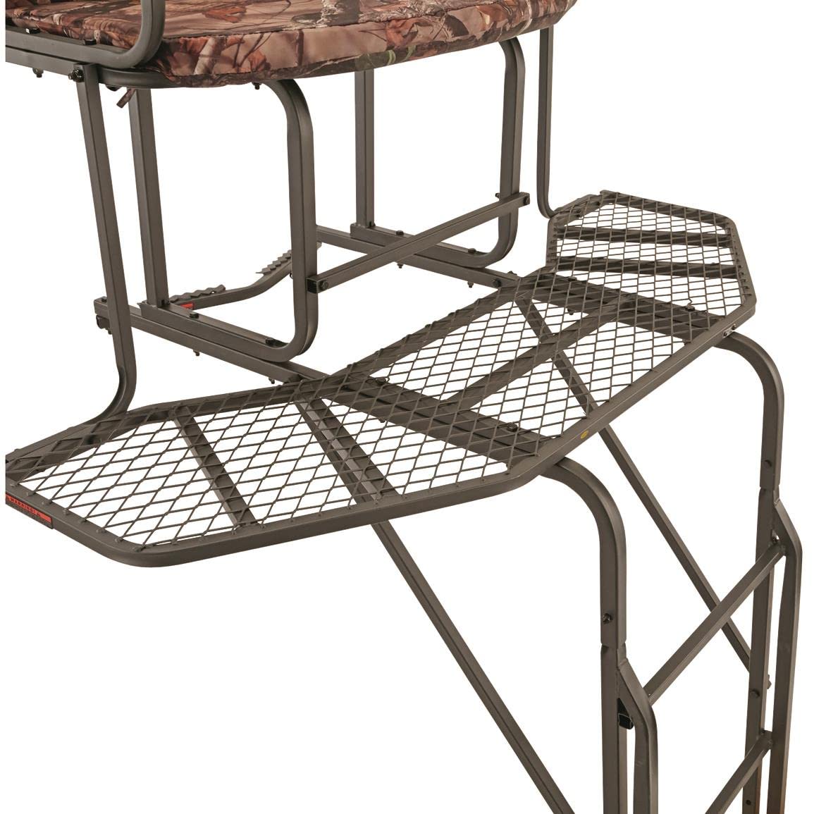 Guide Gear 20' 2-Man Ladder Tree Stand with Hunting Blind Climbing Hunt Seat, Hunting Gear Equipment Accessories