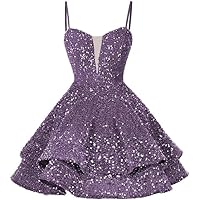 Sequin Homecoming Dresses for Teen Sparkly Prom Dress Sweet 16 Mini Cocktail Gown MkH001
