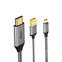 HDMI to USB C Adapter Cable 4K60Hz 6.6FT, HDMI Source Input to USB Type C Output Display Converter, HDMI 2.0 Compatible with Xreal Air, Nreal Air, Steam Deck Dock, PS5, Xbox, Portable Monitor