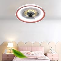 Ceilifans, Fan with Ceililight and Remote Control Silent Reversible 6 Speeds Bedroom Led Fan Ceililight with Timer Modern Liviroomt Ceilifan Light/Pink