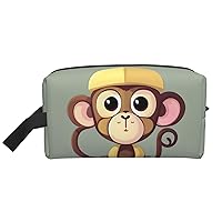 Cute Monkey Print Fashion Cosmetic Organizer Bag, Women'S Travel Accessories Organizer Cosmetic Bag