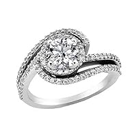 2.67 ct. TW Round Diamond Swirl Engagement Ring