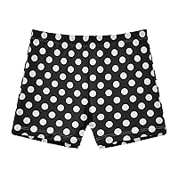 Boys' Swim Boxer Shorts Polka Dot Black White Kid's Swimwear Swim Trunks 3-10T