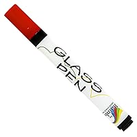 Glass Pen Window Marker: Liquid Chalk Markers for Glass, Car Marker or Mirror Pen with Washable Paint - Car Windows, Mirror, Storefront Windows, Parade & Party, Holiday (Red, Fine Tip)