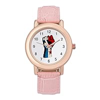 Panama Flag Nation Spirit Classic Watches for Women Funny Graphic Pink Girls Watch Easy to Read