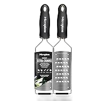 Microplane Gourmet Series Cheese Grater with Soft Touch Handle (Extra Coarse, Black)