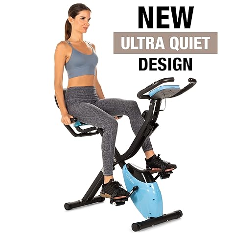 Workout Bike For Home - 2 In 1 Recumbent Exercise Bike and Upright Indoor Cycling Bike Positions, 10 Level Magnetic Resistance Exercise Bike, Foldable Stationary Bike Machine, Fitness Bike