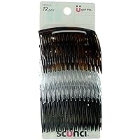 Scunci 1620303A048 Side Combs Assorted Colors 12 Count