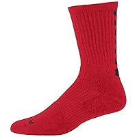 Augusta Youth Colorblock Crew Sock (7-9) 7-9 RED/ BLACK