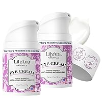 LilyAna Naturals Eye Cream for Dark Circles and Puffiness, Under Eye Cream for Wrinkles, Anti Aging Eye Cream helps Improve Dryness and Sensitive Skin - 1.7oz - 2 Pack - Made in USA
