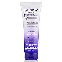 GIOVANNI 2chic Ultra-Repairing Shampoo Set - For Damaged, Over-Processed Hair, Helps Restore Hair's Natural Elasticity, Blackberry & Coconut Oil, Argan, Shea Butter, Color Safe - 8.5 oz Each