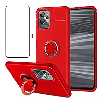 for Realme 7 Case Screen Protector Compatible for Realme Narzo 20 Pro Cover [with Tempered Glass Free] Carbon Fiber Silicone Bracket Shockproof Cases 6.5