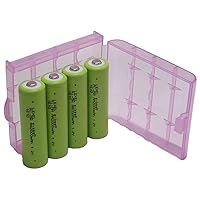 LEXEL Rechargeable NiMH Batteries, 4 Pack AA (Minimum Capacity of 1900mAh, Can be Used About 1000 Times) with Case (Color Variable)