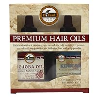 Difeel Premium Natural Hair Oil - Jojoba Oil and Kendi Oil 2.5 ounce (2-Piece Set)