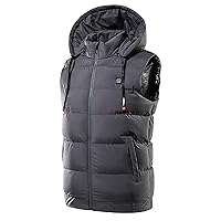 Men's Hooded Heated Vest with 9 Heat Zones Lightweight USB Charging Heating Vest Warm Zip Up Electric Heated Jacket