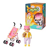 BABY born Minis 906156 Zapf Creation Pram Playset with Mini Doll Eli and Cuddly Toy