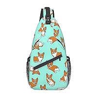 Sling Bag Cute Dachshound Dogs Crossbody Backpack Shoulder Bag Casual Daypacks For Women Men Cycling Hiking Travel