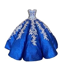Gold Embroidery Sweetheart Ball Gown Long Quinceanera Prom Dresses Charro 2024 Glitter Sequined Fabric