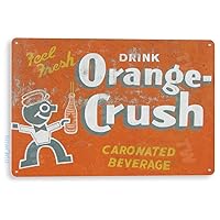Tin Sign Orange Crush Soda Retro Cola Metal Sign Decor Kitchen Cottage Farm B370