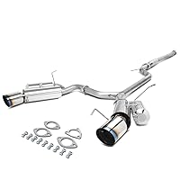 Auto Dynasty 4.5 Inches Dual Path Muffler Tip Catback Exhaust System Compatible with Acura TSX CL9 KA24A2 04-08