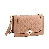 Ynport Fashion Quilted Crossbody Bag for Women Classic Satchel Handbag Ladies Small Leather Shoulder Purse Evening Bag