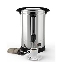 100 Cup Commercial Coffee Maker, Food Grade Stainless Steel Large Capacity Coffee Urn Perfect for Church, Meeting rooms, Lounges, and Other Large Gatherings-14 L