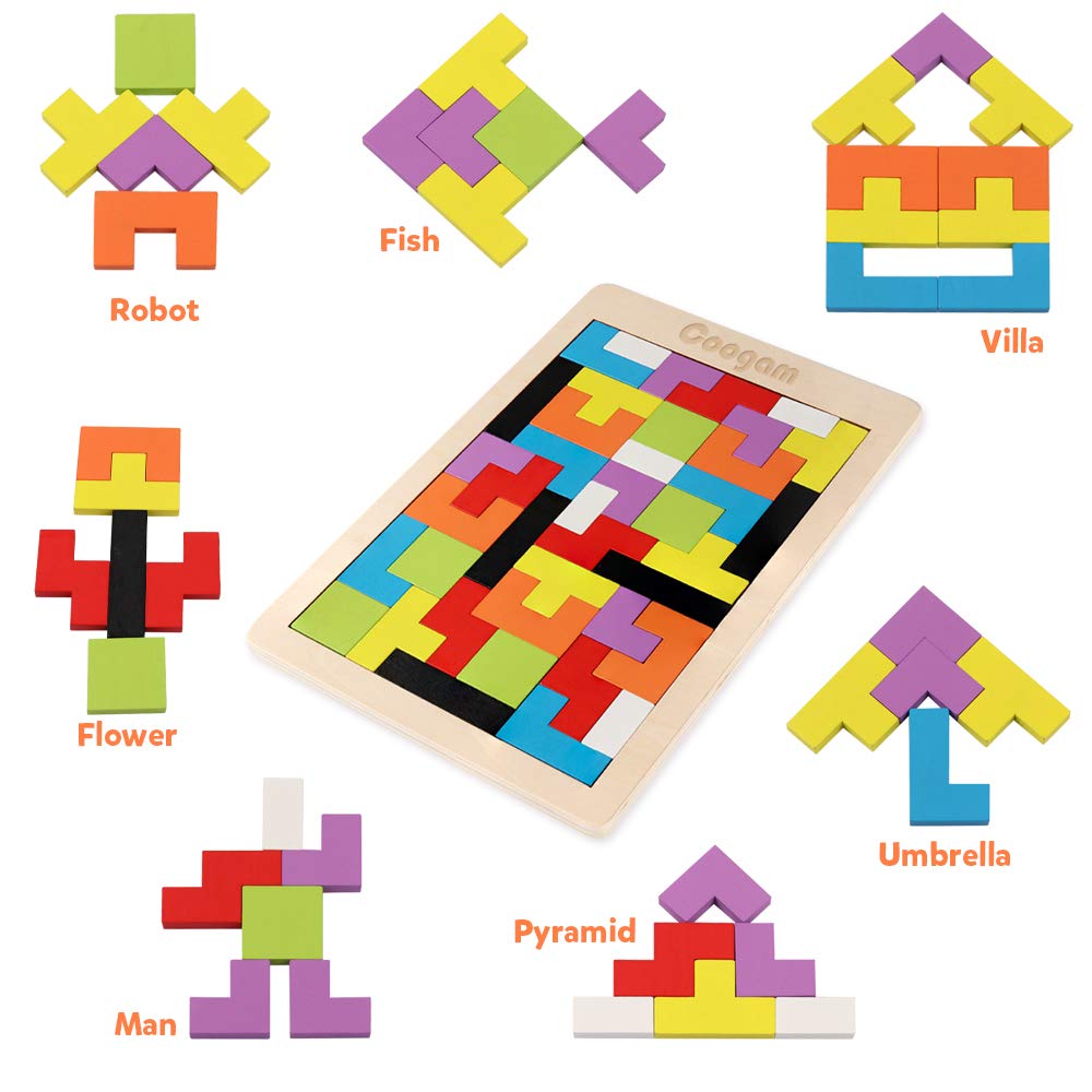 Mua Coogam Wooden 40-Piece Tetris Puzzle - Tangram Puzzle - Brain Training  Toy for Children - Wooden Puzzle Box - Brain Game - Building Block  Intelligence - Educational Gift for Toddlers trên Amazon Đức chính hãng  2023 | Giaonhan247
