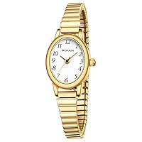 BOFAN Small Gold Watches for Women Easy Read Ladies Quartz Wrist Watches with Stainless Steel Expansion Band,Waterproof.