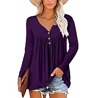 Mystry Zone Womens Top Casual Blouse Button Up Ruffle Tunic Shirts Fit Flare S-3XL