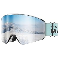 OutdoorMaster Falcon Kids Ski Goggles-Magnetic Interchangeable Lens,Anti Fog UV Protection OTG Snowboard Goggles for Youth