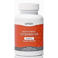 Vitamin D3 5000 IU + Calcium, 90-Day Supply, Strong Bones, Muscles & Joints, Heart Health, Immunity, Non GMO, No Gluten, No Soy (New Packaging) - 90 Tablets (90)