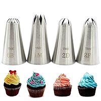 1A 4B Seamless Stainless Steel Cake Decoration Tips Set for Baking and Cupcake 2DZ 2D XIYINXI Large Piping nozzles 2F 
