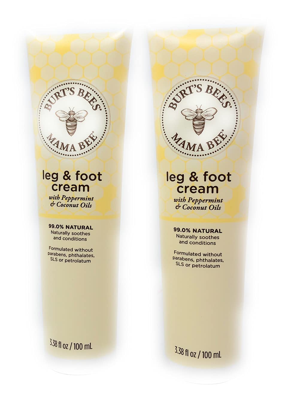 Burt's Bees Mama Bee with Oil, Leg & Foot Cream Peppermint 3.38 Fl Oz (Pack of 2)