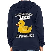 Duck Print Kids' Full-Zip Hoodie - Cute Hooded Sweatshirt - Printed Kids' Hoodie