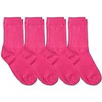 juDanzy 4 Pack of Crew Height Boys or Girls Socks for School Uniform, Sports and Casual Wear